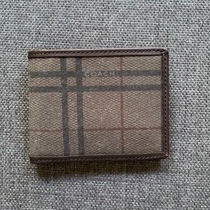 Coach wallet brown plaid